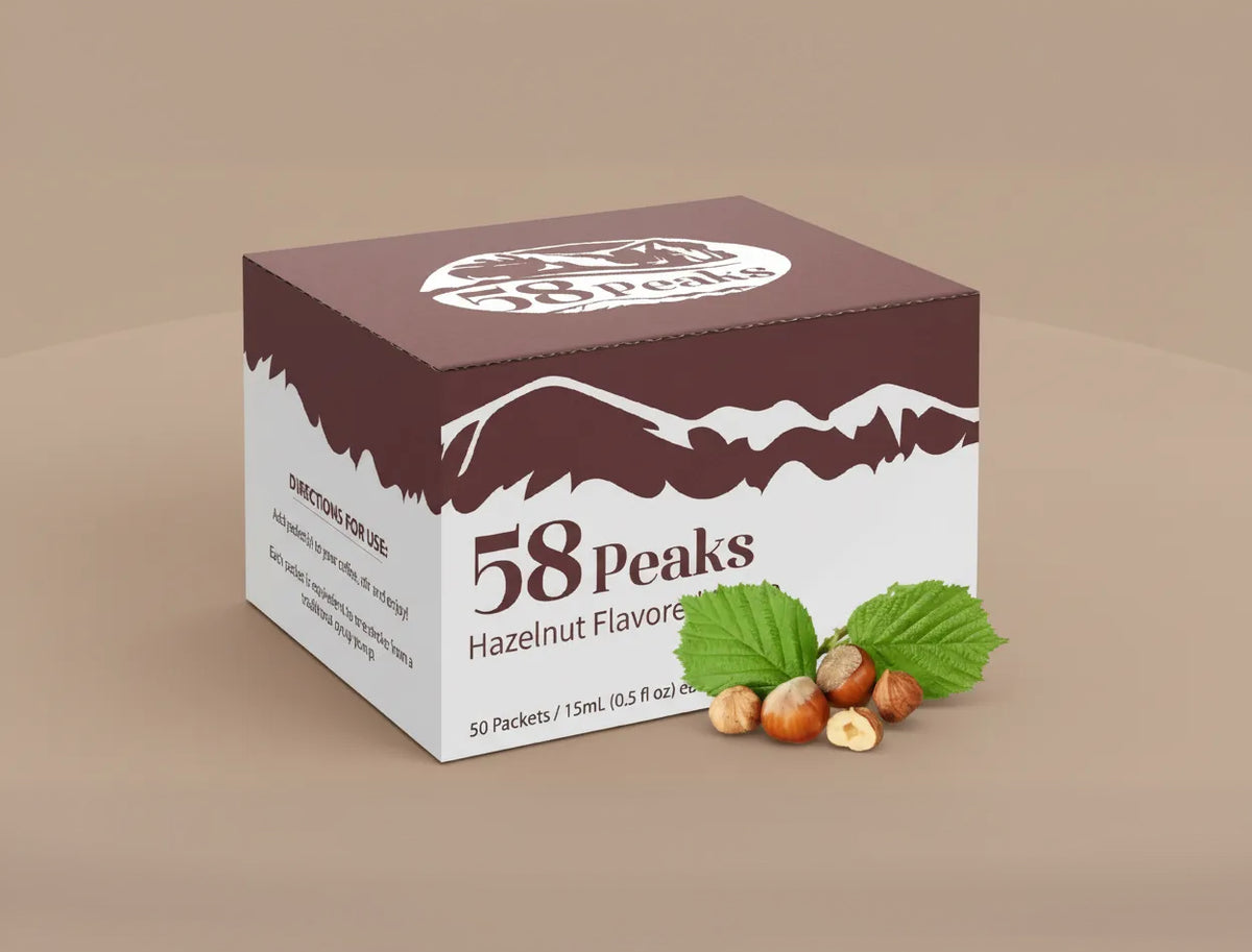 50 Count Hazelnut Syrup Packets for Coffee & Drinks, To-Go Single
