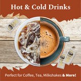58Peaks Caramel Coffee Syrup Packets for Travel & Daily Coffee | TSA-Approved Single Serve Caramel Flavoring | Portable Café Syrup 15mL Packets | 50 Count