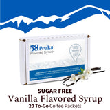 20 Count Sugar-Free Vanilla Packets for Coffee & Drinks, 15mL, 58Peaks