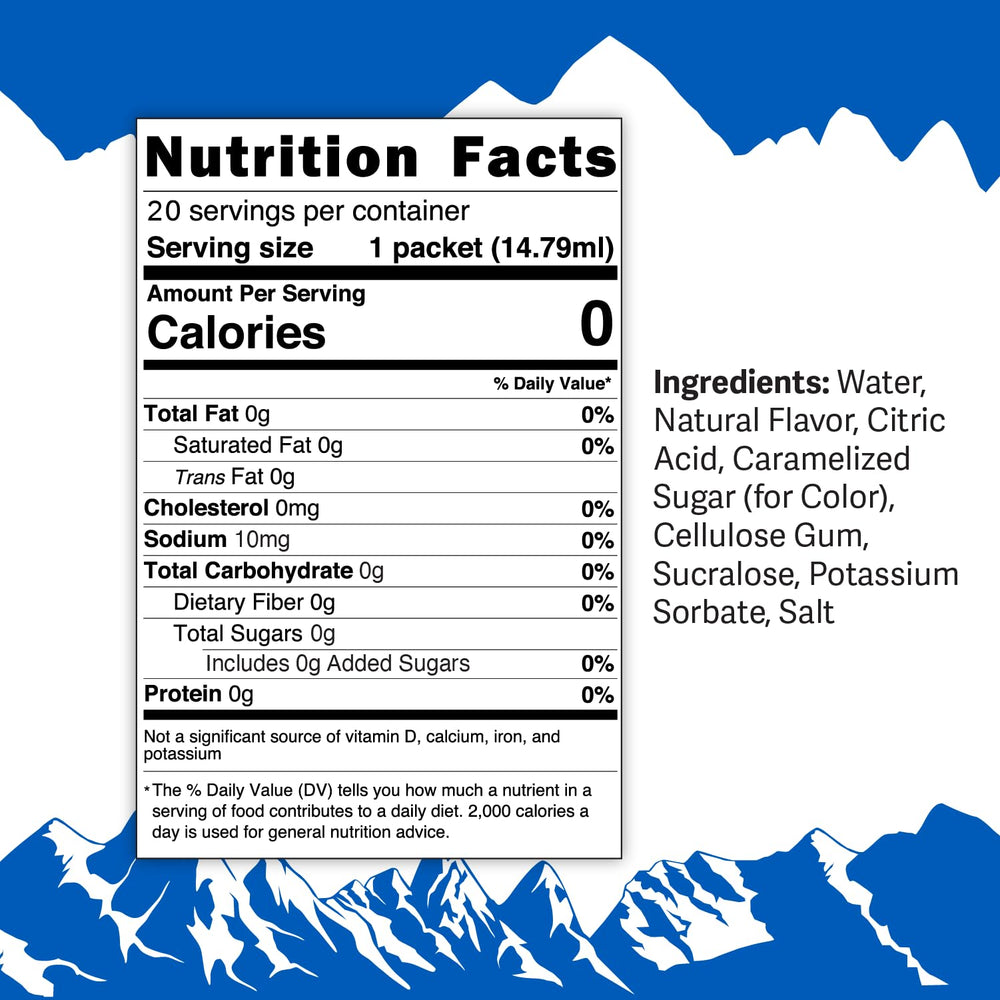 20 Count Sugar-Free Caramel Packets for Coffee & Drinks, 15mL, 58Peaks