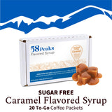 20 Count Sugar-Free Caramel Packets for Coffee & Drinks, 15mL, 58Peaks