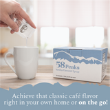 58Peaks Vanilla Coffee Syrup Packets for Travel & On-the-Go Coffee | 15mL TSA-Approved Single Serve Flavor Packets | No Mess Coffee Flavor Syrup | 50 Count