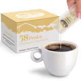 50 Count French Vanilla Syrup Packets for Coffee & Drinks, To-Go Single Serve Flavoring, 15mL, 58Peaks