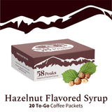 20 Count Hazelnut Syrup Packets for Coffee & Drinks, To-Go Single Serve Flavoring, 15mL, 58Peaks