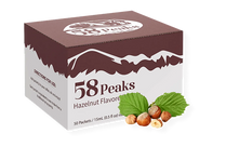 50 Count Hazelnut Syrup Packets for Coffee & Drinks, To-Go Single Serve Flavoring, 15mL, 58Peaks