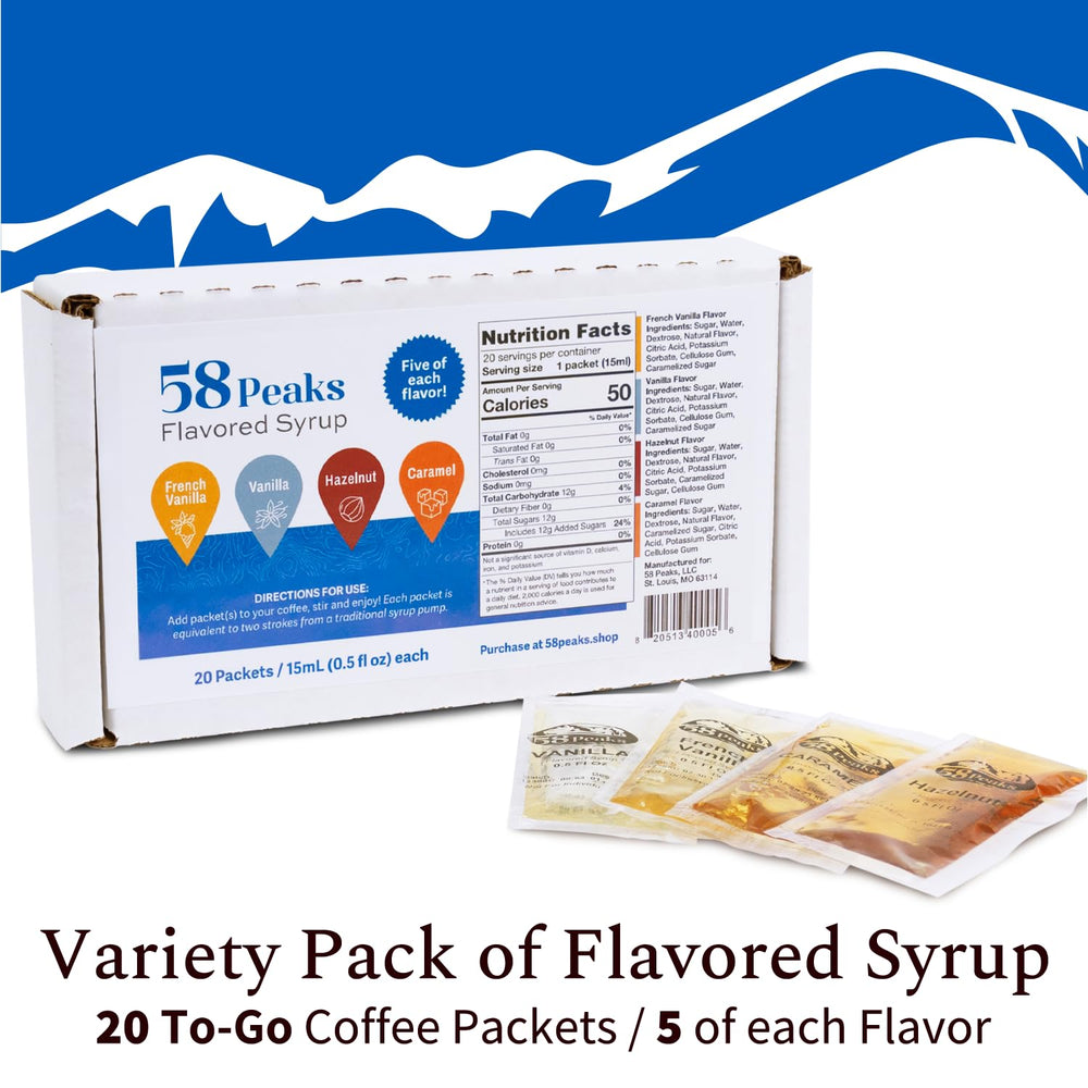 Variety Pack of Flavored Syrup - 20 Pack